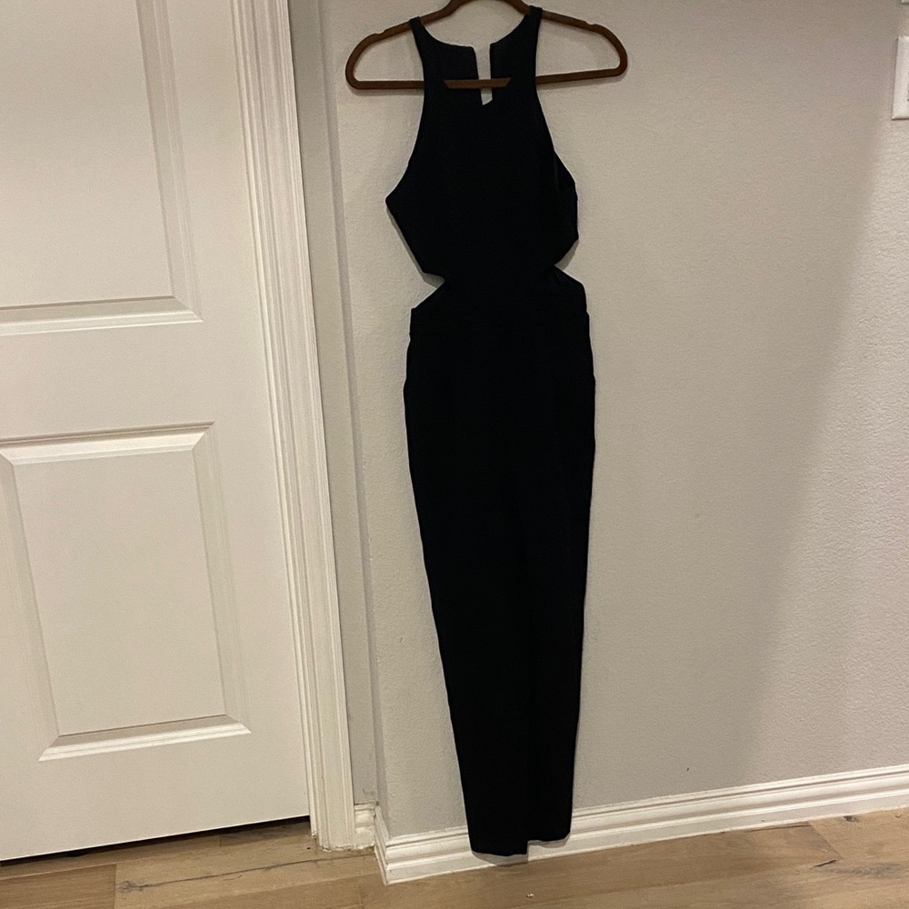 Hunter Bell Elegant Black Backless Dress